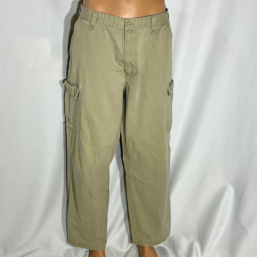 Mens Arizona Khakis 38x30 (36x28) Pants 100% Cotton Cargo